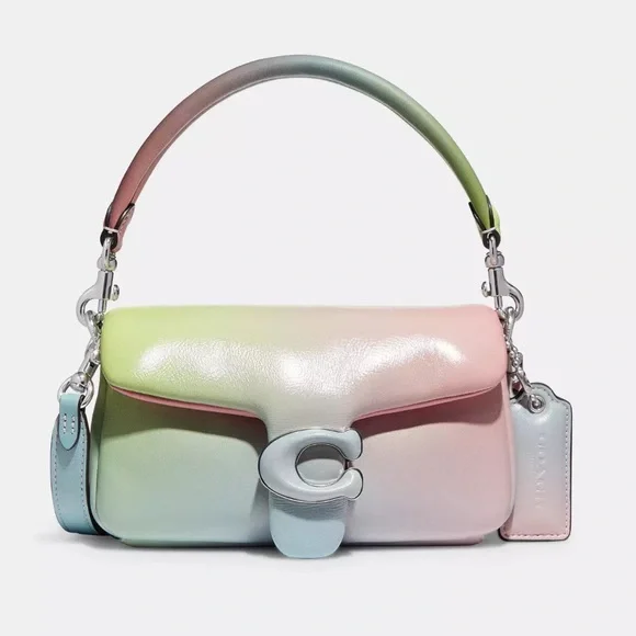 NWT! Coach Pillow Ombré Pale Pistachio multi Tabby 18 shoulder handbag Leather - Picture 2 of 8